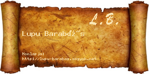 Lupu Barabás névjegykártya